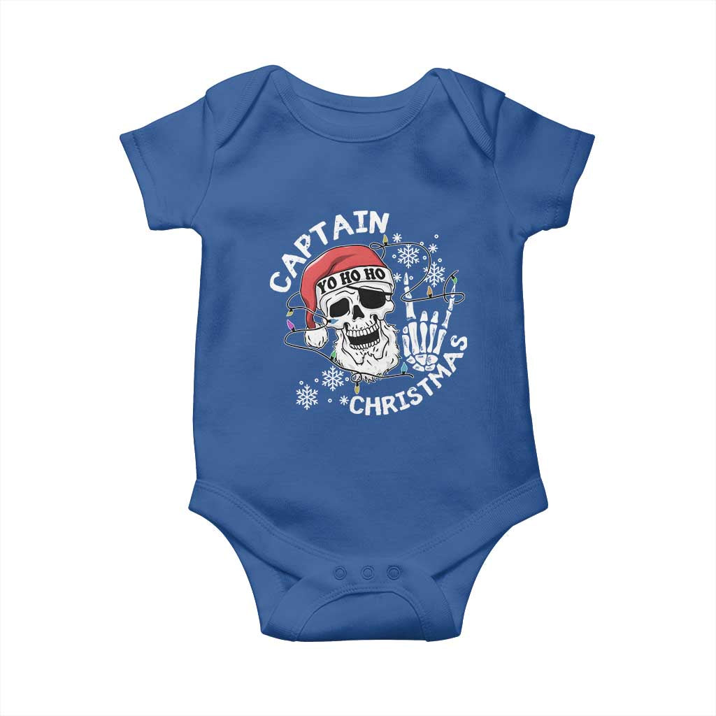 Pirate Christmas Baby Onesie Skull Skeleton Lights Pirates Caribbean Cruise TS10 Royal Blue Print Your Wear