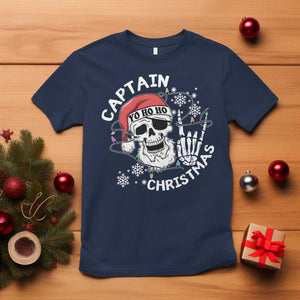 Pirate Christmas T Shirt Skull Skeleton Lights Pirates Caribbean Cruise TS10 Navy Print Your Wear