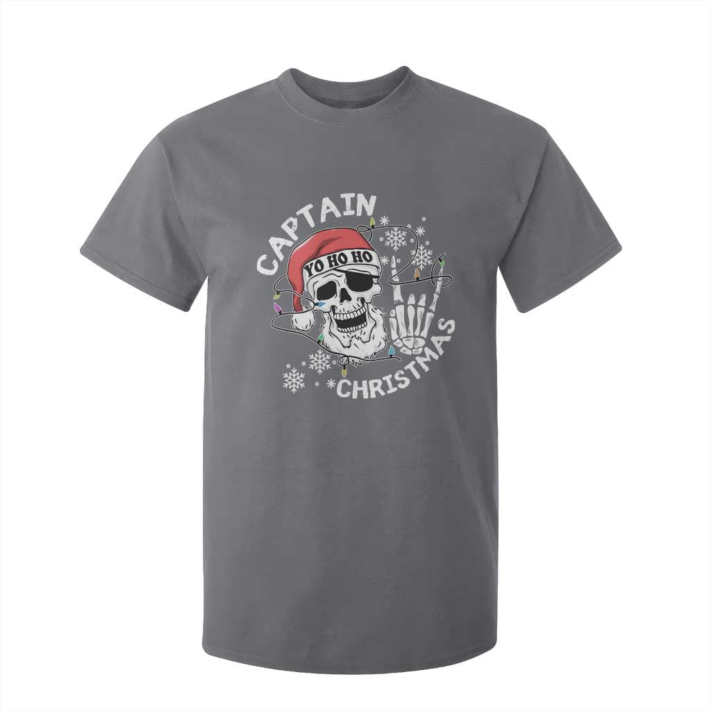 Pirate Christmas T Shirt For Kid Skull Skeleton Lights Pirates Caribbean Cruise TS10 Charcoal Print Your Wear