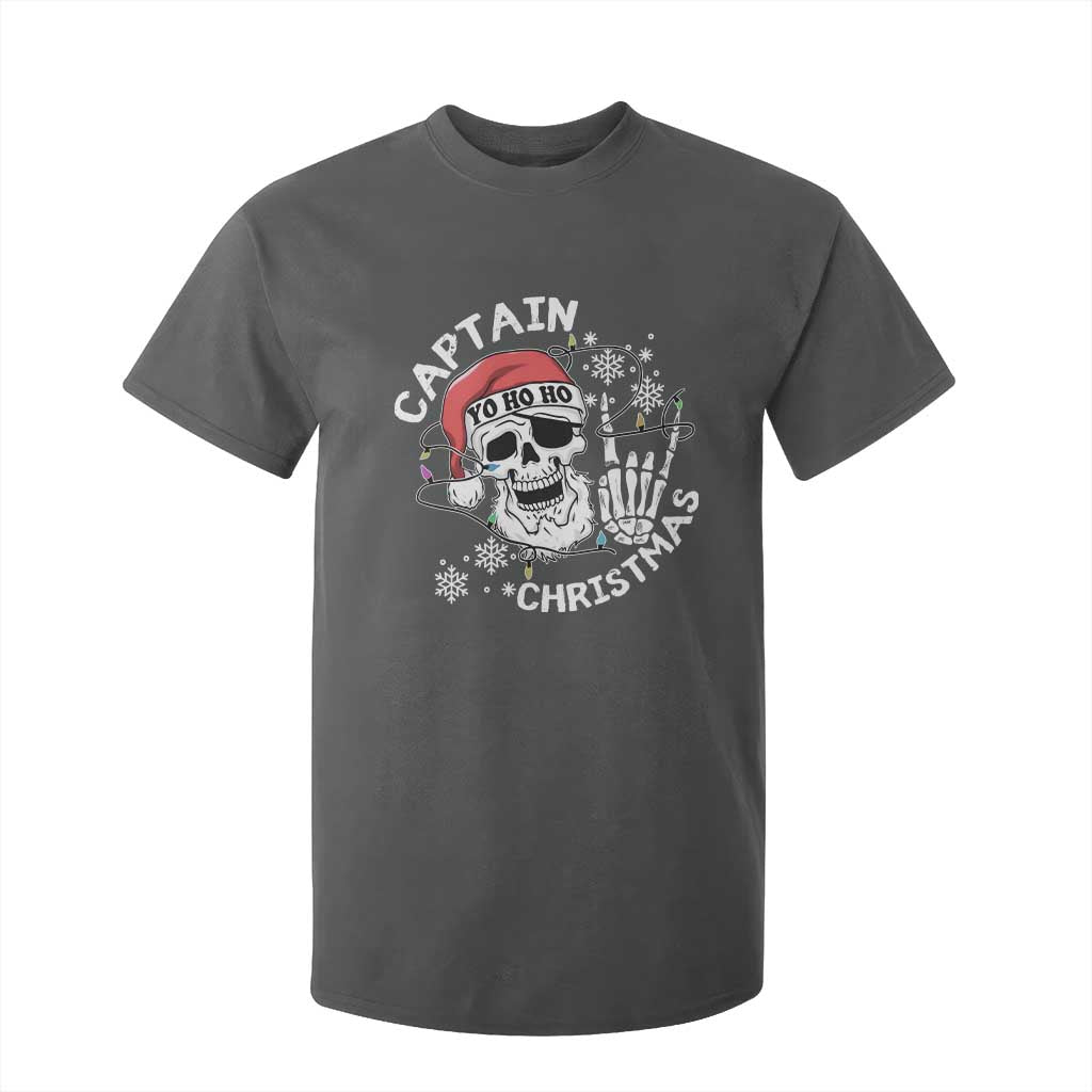 Pirate Christmas T Shirt For Kid Skull Skeleton Lights Pirates Caribbean Cruise TS10 Dark Heather Print Your Wear