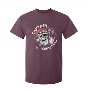 Pirate Christmas T Shirt For Kid Skull Skeleton Lights Pirates Caribbean Cruise TS10 Maroon Print Your Wear