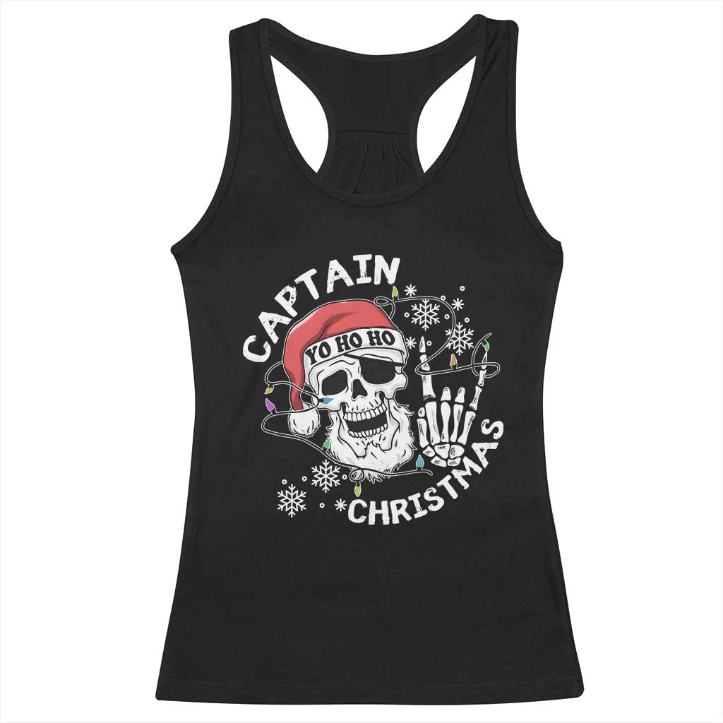 Pirate Christmas Racerback Tank Top Skull Skeleton Lights Pirates Caribbean Cruise TS10 Black Print Your Wear