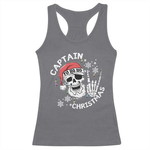 Pirate Christmas Racerback Tank Top Skull Skeleton Lights Pirates Caribbean Cruise TS10 Charcoal Print Your Wear