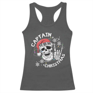Pirate Christmas Racerback Tank Top Skull Skeleton Lights Pirates Caribbean Cruise TS10 Dark Heather Print Your Wear