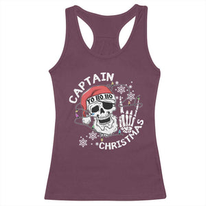 Pirate Christmas Racerback Tank Top Skull Skeleton Lights Pirates Caribbean Cruise TS10 Maroon Print Your Wear