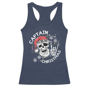 Pirate Christmas Racerback Tank Top Skull Skeleton Lights Pirates Caribbean Cruise TS10 Navy Print Your Wear