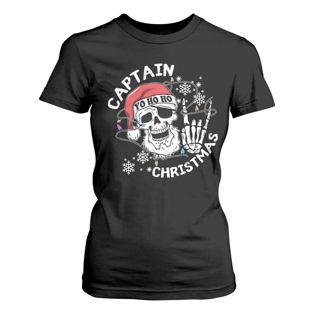 Pirate Christmas T Shirt For Women Skull Skeleton Lights Pirates Caribbean Cruise TS10 Black Print Your Wear