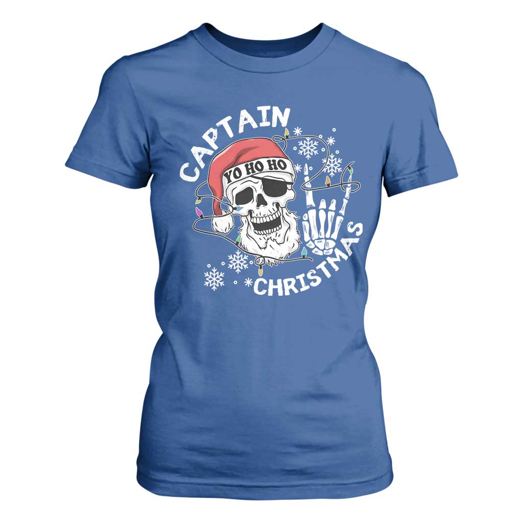 Pirate Christmas T Shirt For Women Skull Skeleton Lights Pirates Caribbean Cruise TS10 Royal Blue Print Your Wear