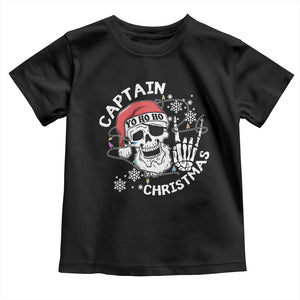 Pirate Christmas Toddler T Shirt Skull Skeleton Lights Pirates Caribbean Cruise TS10 Black Print Your Wear