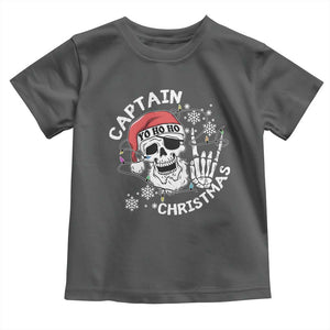 Pirate Christmas Toddler T Shirt Skull Skeleton Lights Pirates Caribbean Cruise TS10 Dark Heather Print Your Wear
