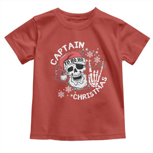 Pirate Christmas Toddler T Shirt Skull Skeleton Lights Pirates Caribbean Cruise TS10 Red Print Your Wear