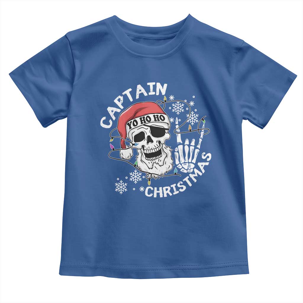 Pirate Christmas Toddler T Shirt Skull Skeleton Lights Pirates Caribbean Cruise TS10 Royal Blue Print Your Wear