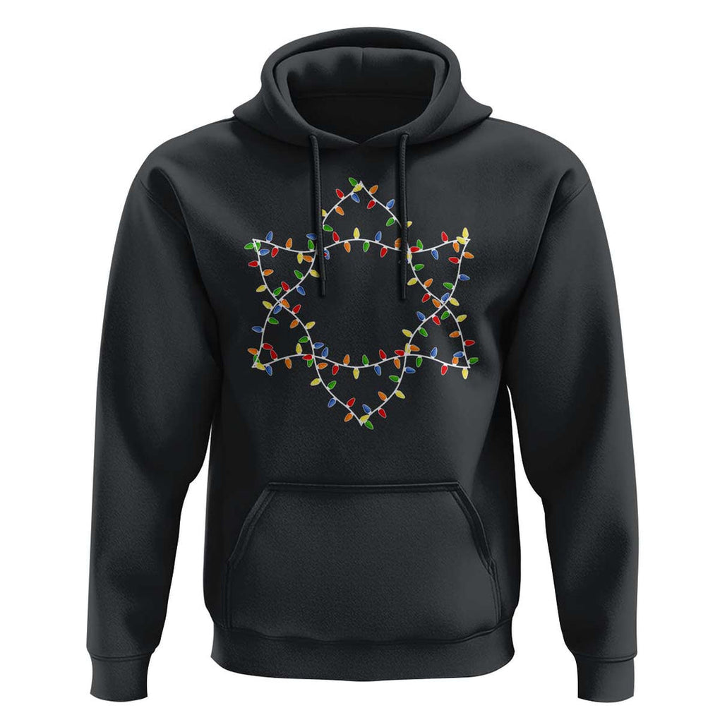 Christmas Religious Happy Chrismukkah Hoodie Lights Star of David TS10 Black Print Your Wear
