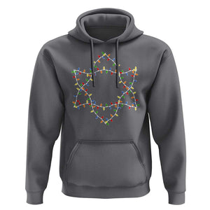 Christmas Religious Happy Chrismukkah Hoodie Lights Star of David TS10 Charcoal Print Your Wear