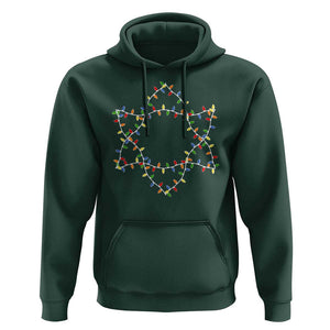 Christmas Religious Happy Chrismukkah Hoodie Lights Star of David TS10 Dark Forest Green Print Your Wear