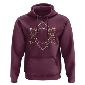 Christmas Religious Happy Chrismukkah Hoodie Lights Star of David TS10 Maroon Print Your Wear