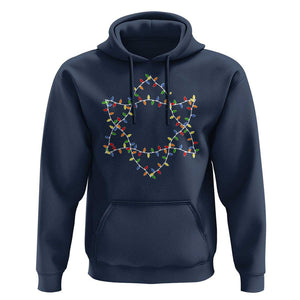 Christmas Religious Happy Chrismukkah Hoodie Lights Star of David TS10 Navy Print Your Wear
