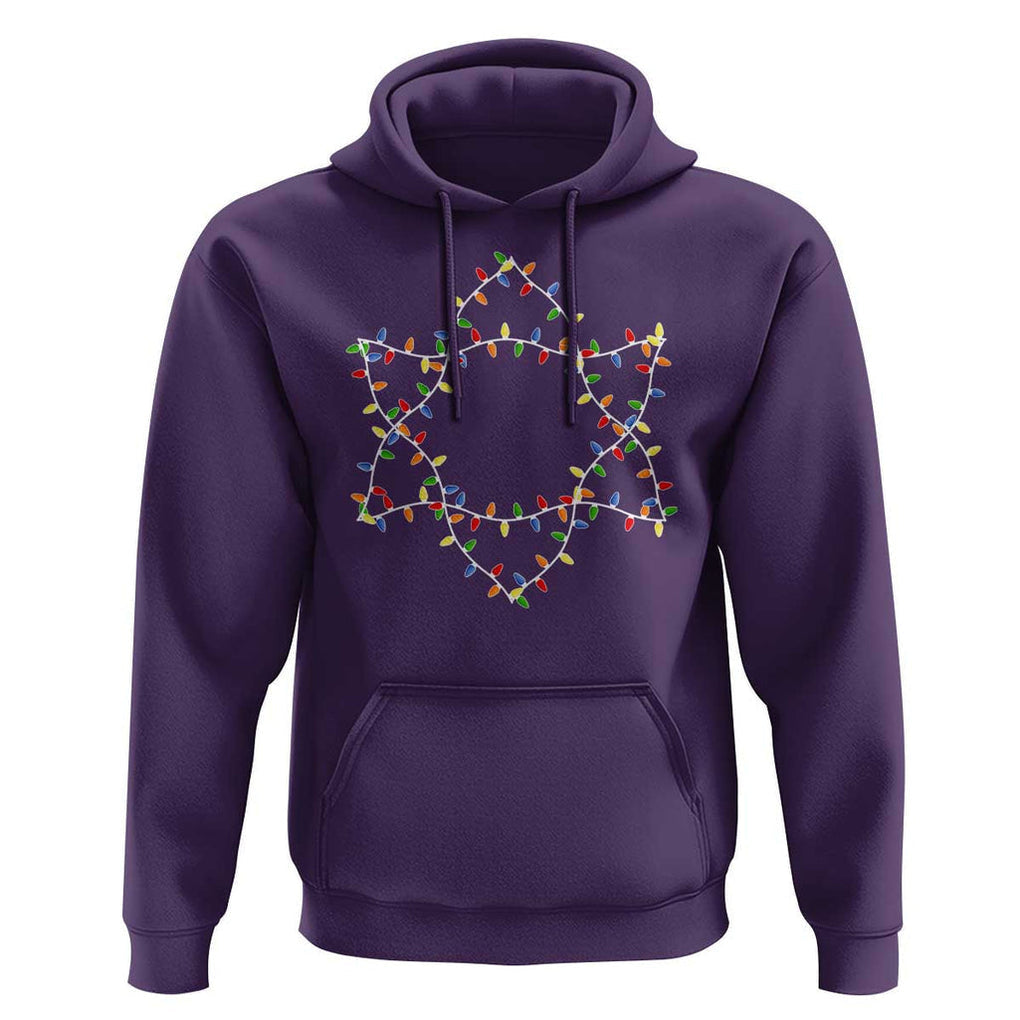 Christmas Religious Happy Chrismukkah Hoodie Lights Star of David TS10 Purple Print Your Wear