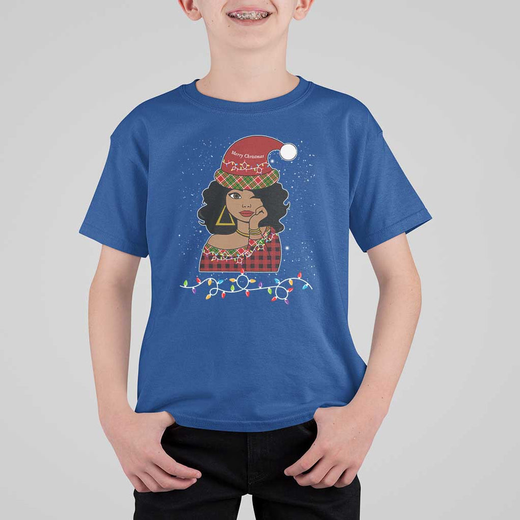 Black Santa African American Christmas T Shirt For Kid Sassy Afro Queen Black Woman TS10 Royal Blue Print Your Wear
