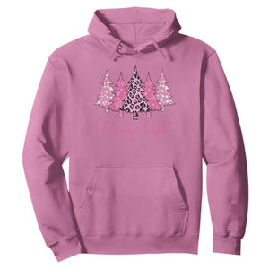 Pink Christmas Hoodie Leopard Print Trees TS10 Azalea Print Your Wear