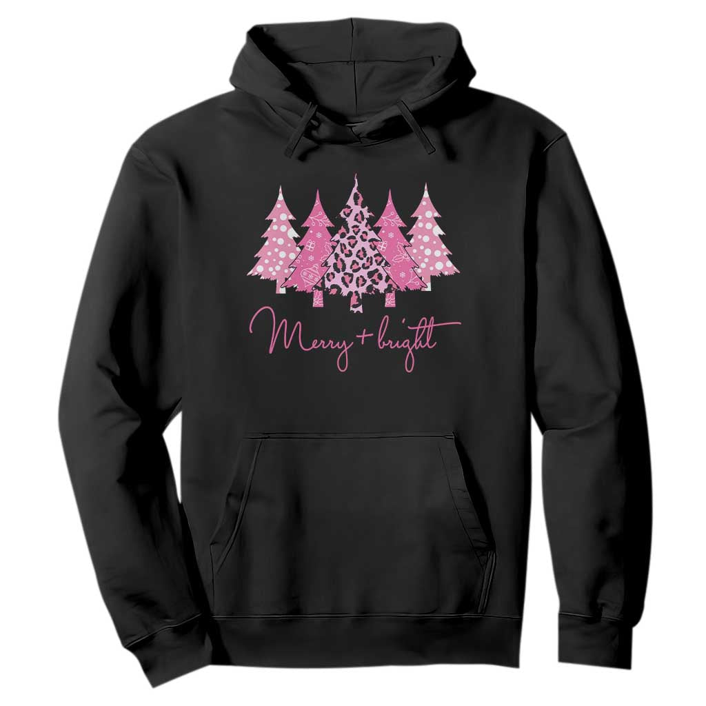 Pink Christmas Hoodie Leopard Print Trees TS10 Black Print Your Wear