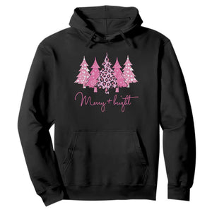 Pink Christmas Hoodie Leopard Print Trees TS10 Black Print Your Wear