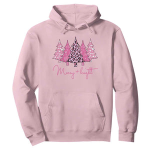 Pink Christmas Hoodie Leopard Print Trees TS10 Light Pink Print Your Wear