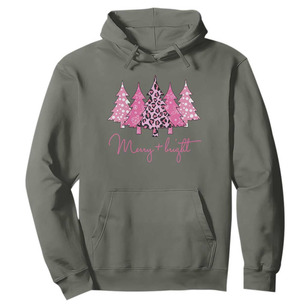 Pink Christmas Hoodie Leopard Print Trees TS10 Military Green Print Your Wear