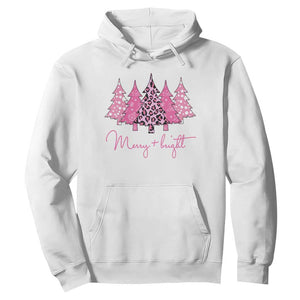 Pink Christmas Hoodie Leopard Print Trees TS10 White Print Your Wear