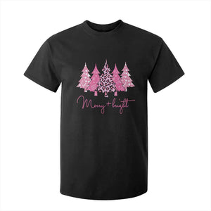 Pink Christmas T Shirt For Kid Leopard Print Trees TS10 Black Print Your Wear