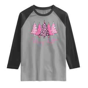 Pink Christmas Raglan Shirt Leopard Print Trees TS10 Sport Gray Black Print Your Wear