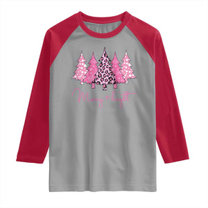 Pink Christmas Raglan Shirt Leopard Print Trees TS10 Sport Gray Red Print Your Wear