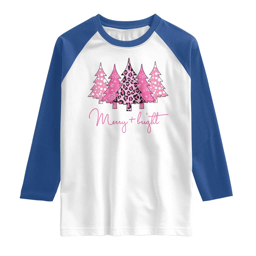 Pink Christmas Raglan Shirt Leopard Print Trees TS10 White Royal Print Your Wear