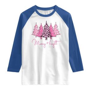 Pink Christmas Raglan Shirt Leopard Print Trees TS10 White Royal Print Your Wear