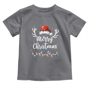 Merry Christmas Baby Shirt Lights Red Santa Hat Xmas Family Matching TS10 Charcoal Print Your Wear