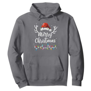 Merry Christmas Hoodie Lights Red Santa Hat Xmas Family Matching TS10 Charcoal Print Your Wear