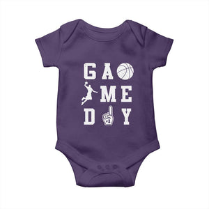 Game Day Basketball Baby Onesie Basketball Mom Sports Fan TS10 Purple Print Your Wear
