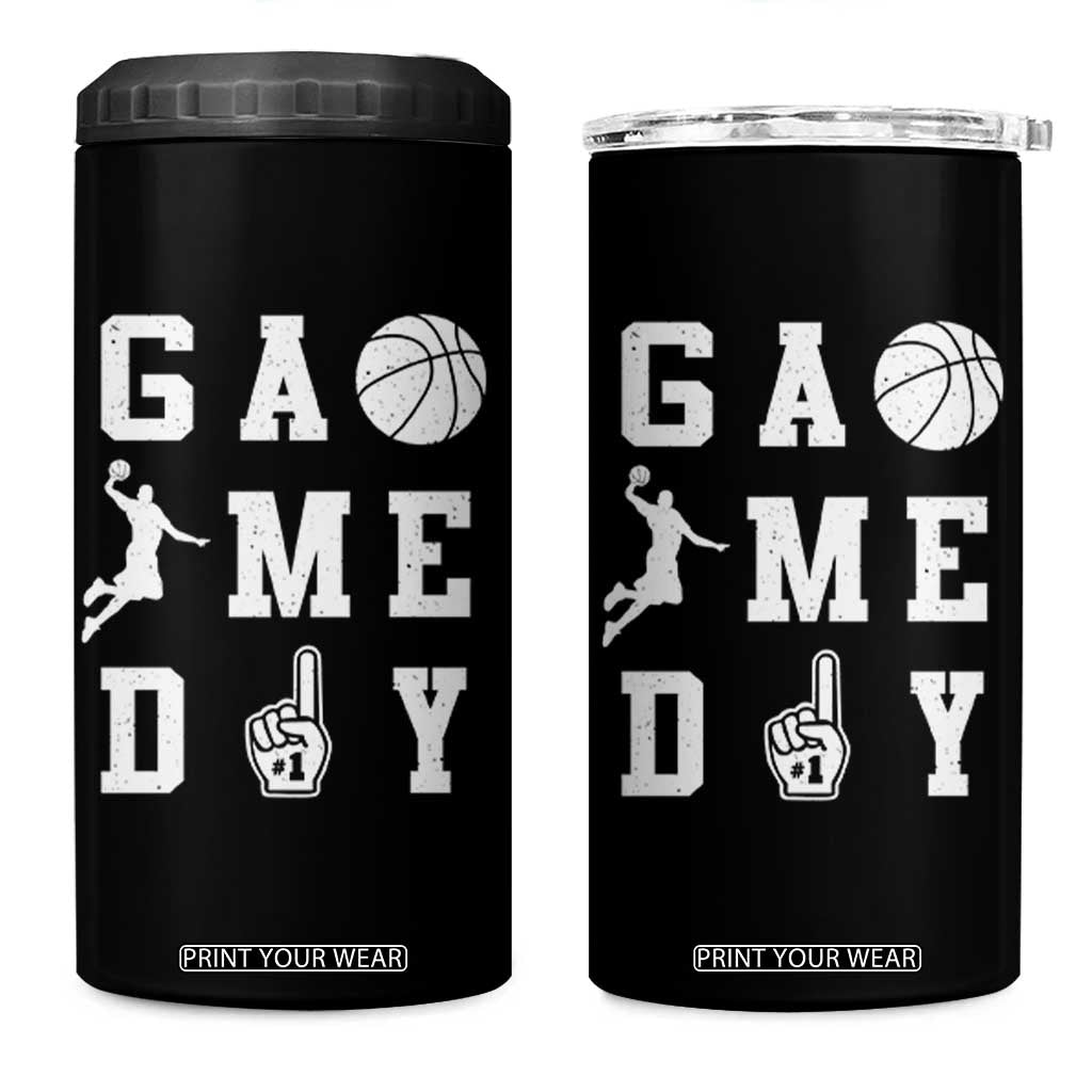 Game Day Basketball 4 in 1 Can Cooler Tumbler Basketball Mom Sports Fan TS10 One Size: 16 oz Black Print Your Wear