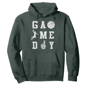 Game Day Basketball Hoodie Basketball Mom Sports Fan TS10 Dark Forest Green Print Your Wear