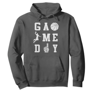Game Day Basketball Hoodie Basketball Mom Sports Fan TS10 Dark Heather Print Your Wear