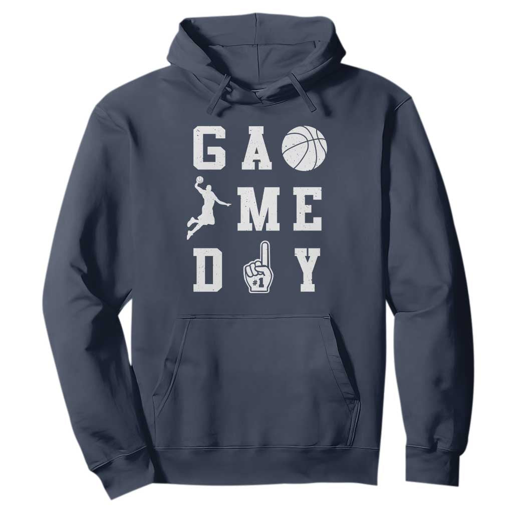 Game Day Basketball Hoodie Basketball Mom Sports Fan TS10 Navy Print Your Wear