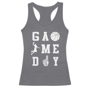 Game Day Basketball Racerback Tank Top Basketball Mom Sports Fan TS10 Charcoal Print Your Wear