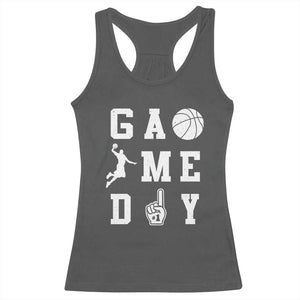 Game Day Basketball Racerback Tank Top Basketball Mom Sports Fan TS10 Dark Heather Print Your Wear