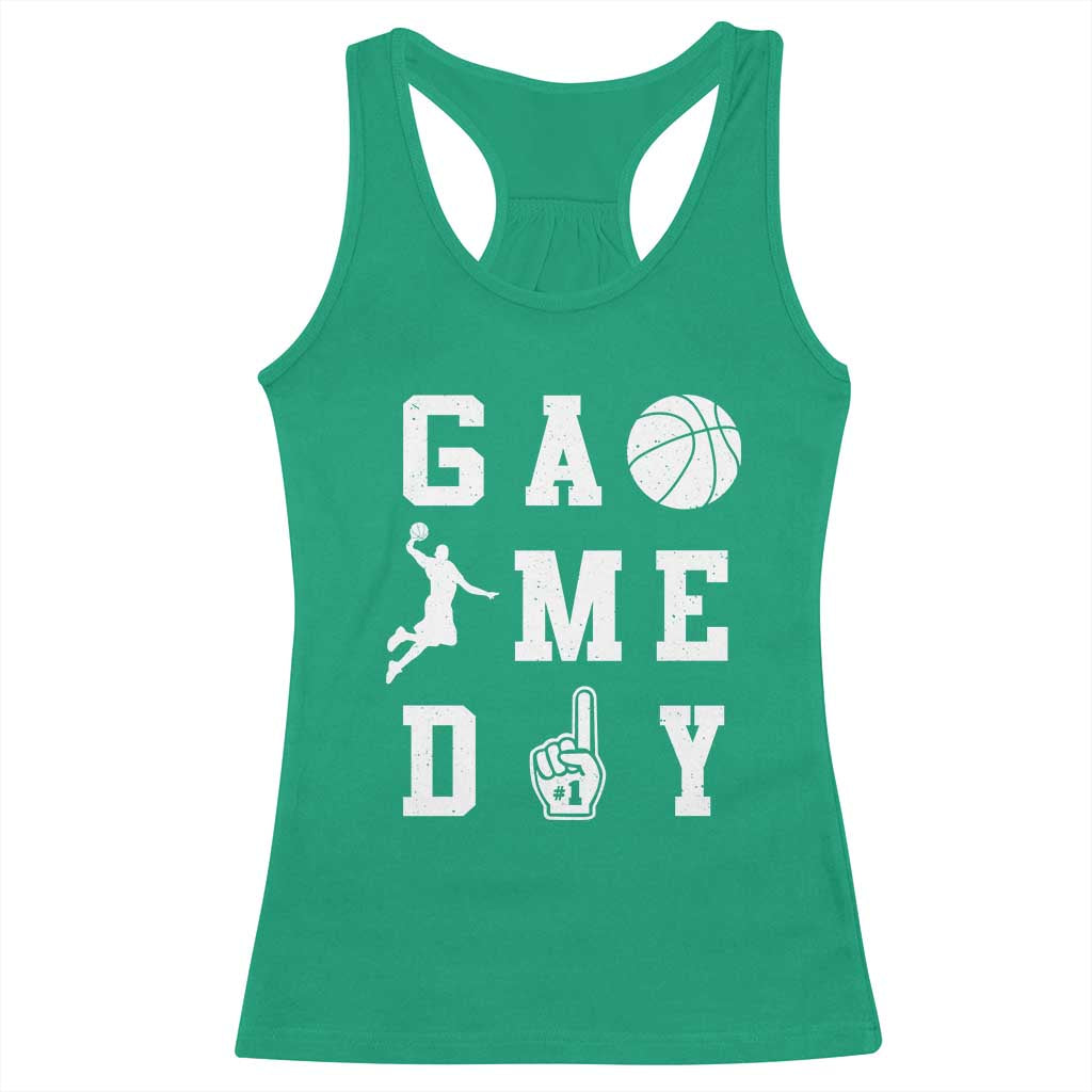 Game Day Basketball Racerback Tank Top Basketball Mom Sports Fan TS10 Irish Green Print Your Wear