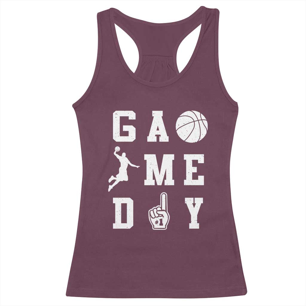 Game Day Basketball Racerback Tank Top Basketball Mom Sports Fan TS10 Maroon Print Your Wear