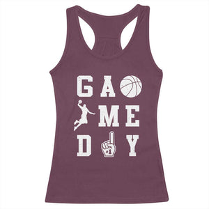 Game Day Basketball Racerback Tank Top Basketball Mom Sports Fan TS10 Maroon Print Your Wear