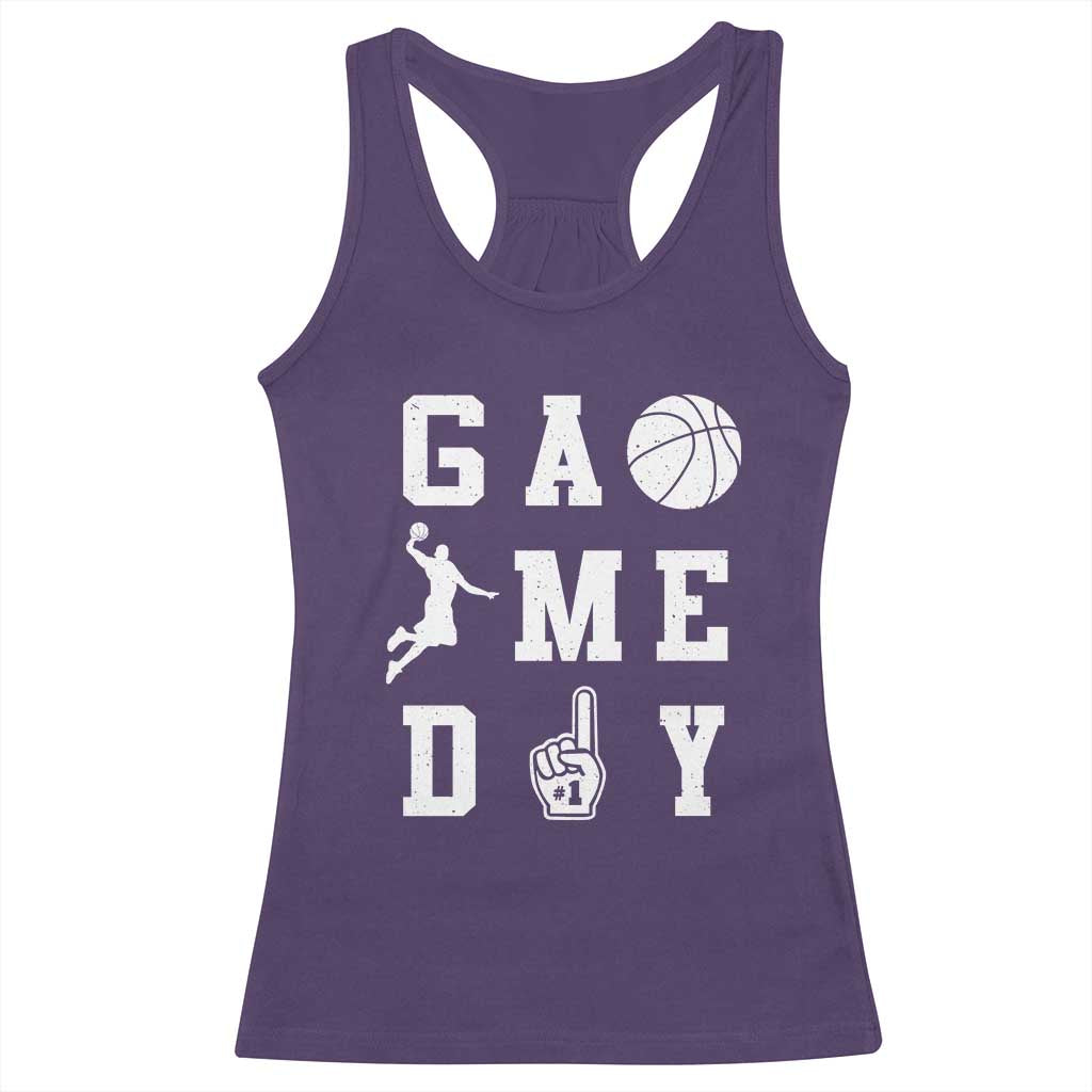 Game Day Basketball Racerback Tank Top Basketball Mom Sports Fan TS10 Purple Print Your Wear