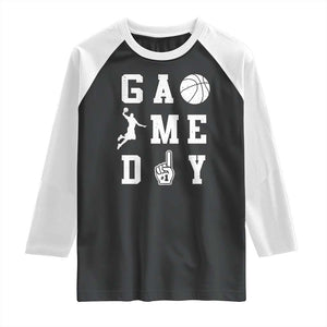 Game Day Basketball Raglan Shirt Basketball Mom Sports Fan TS10 Black White Print Your Wear