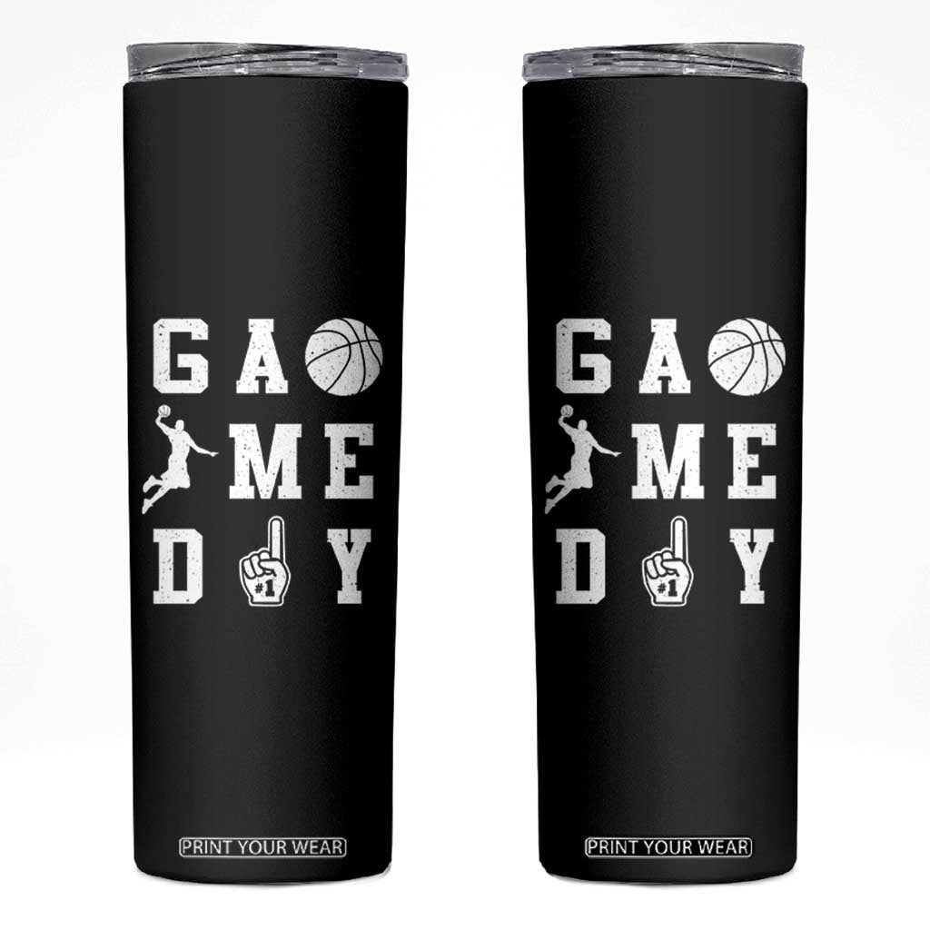 Game Day Basketball Skinny Tumbler Basketball Mom Sports Fan TS10 Black Print Your Wear