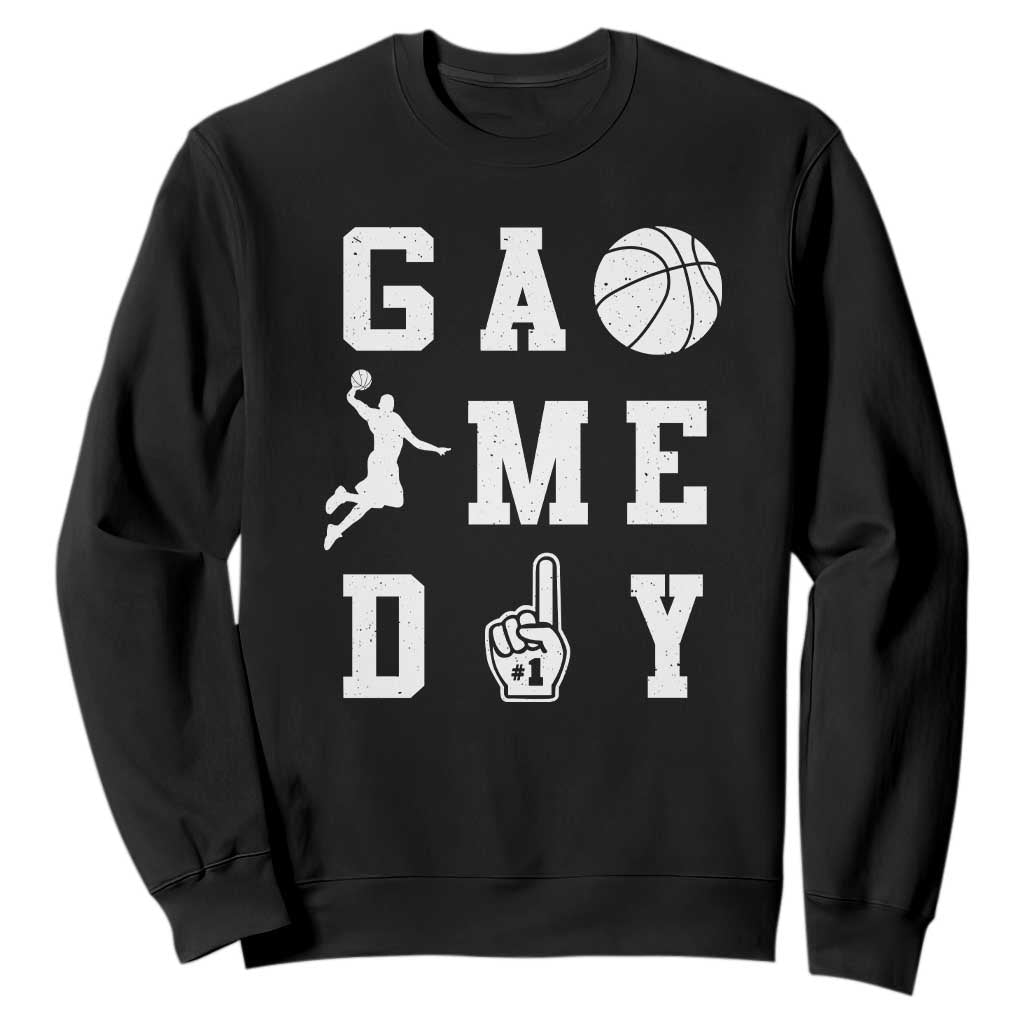 Game Day Basketball Sweatshirt Basketball Mom Sports Fan TS10 Black Print Your Wear